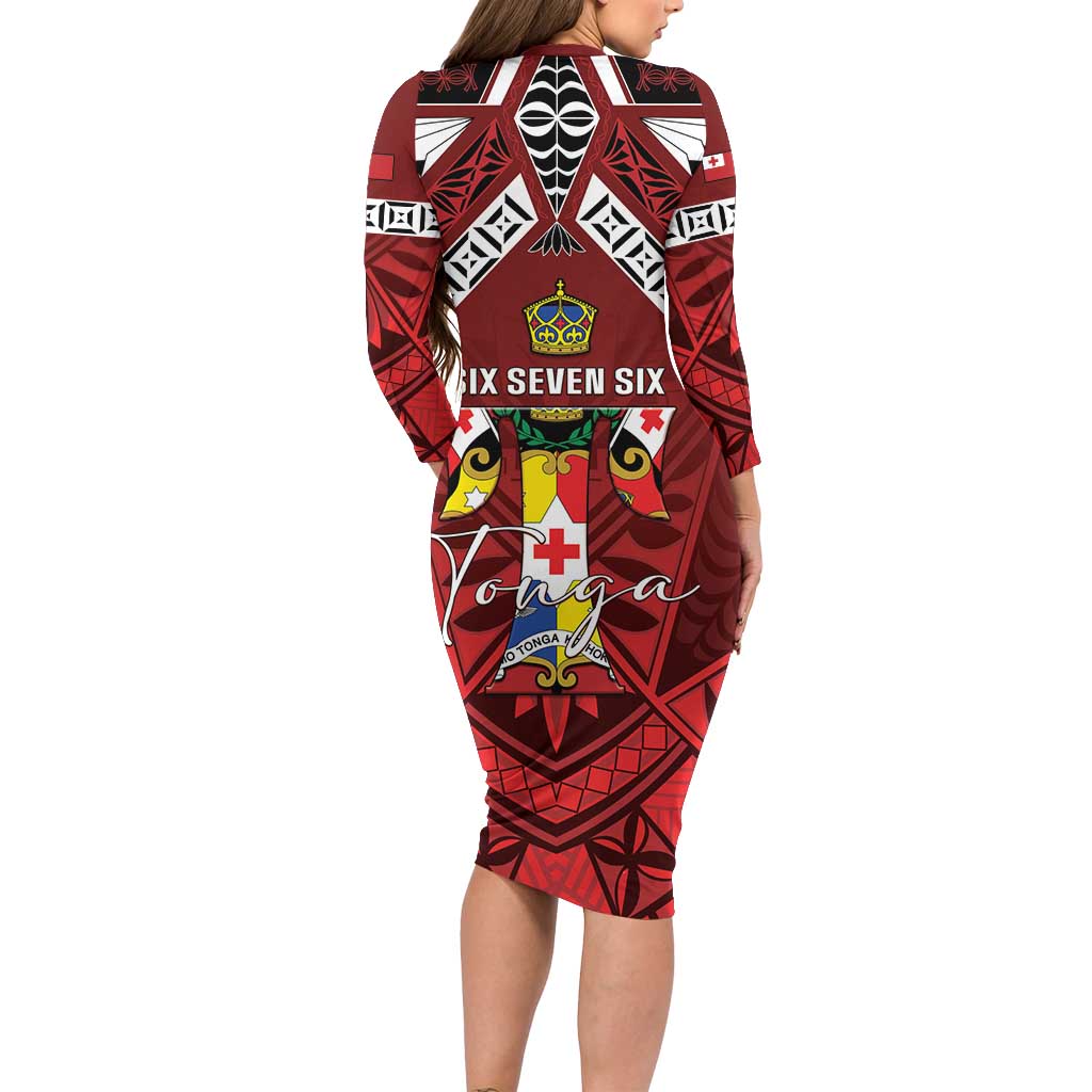 Tonga Emancipation Day Family Matching Long Sleeve Bodycon Dress and Hawaiian Shirt Tongan Kupesi Pattern LT05 - Polynesian Pride