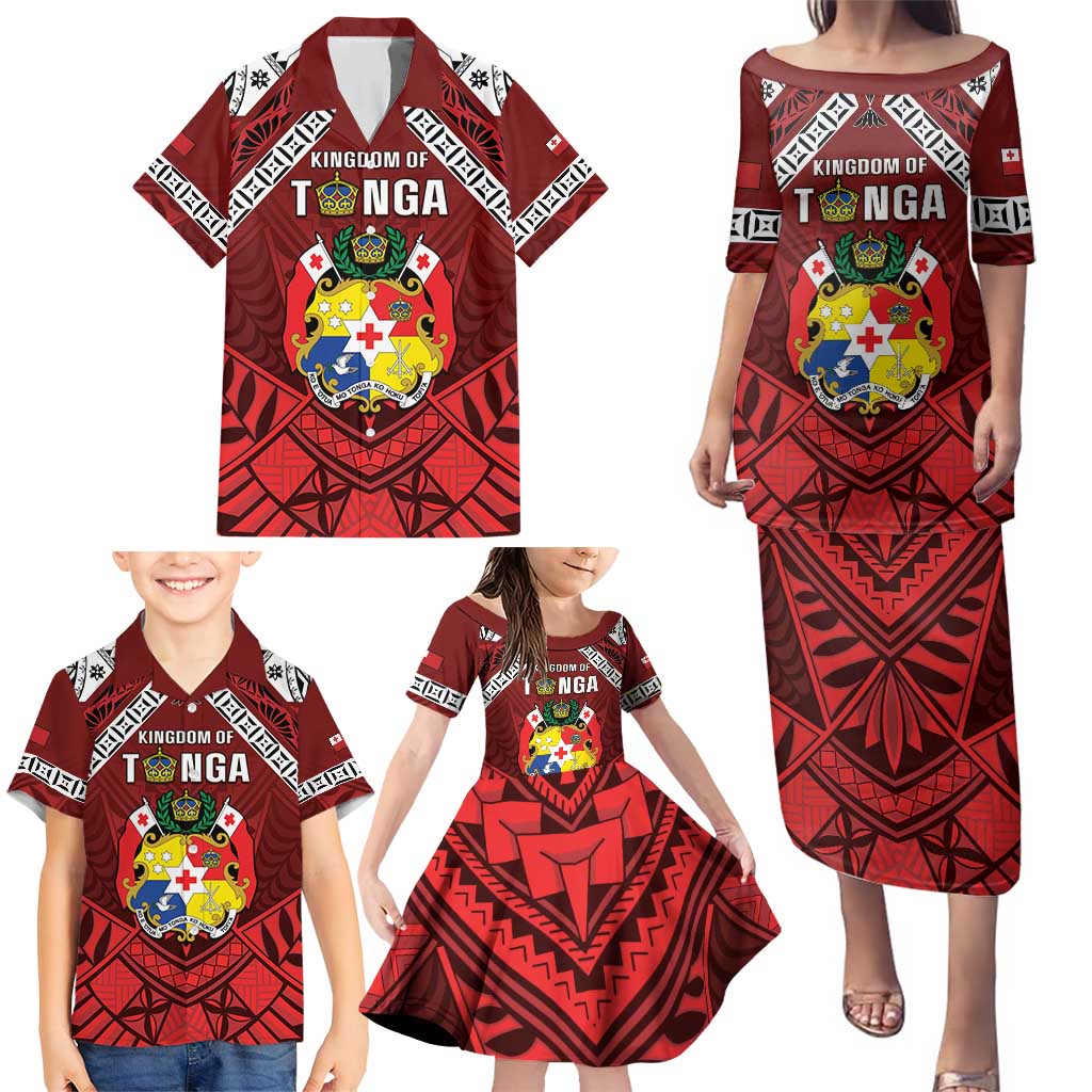Tonga Emancipation Day Family Matching Puletasi and Hawaiian Shirt Tongan Kupesi Pattern LT05 - Polynesian Pride