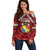 Tonga Emancipation Day Off Shoulder Sweater Tongan Kupesi Pattern