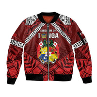 Tonga Emancipation Day Sleeve Zip Bomber Jacket Tongan Kupesi Pattern