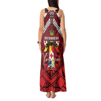Tonga Emancipation Day Tank Maxi Dress Tongan Kupesi Pattern