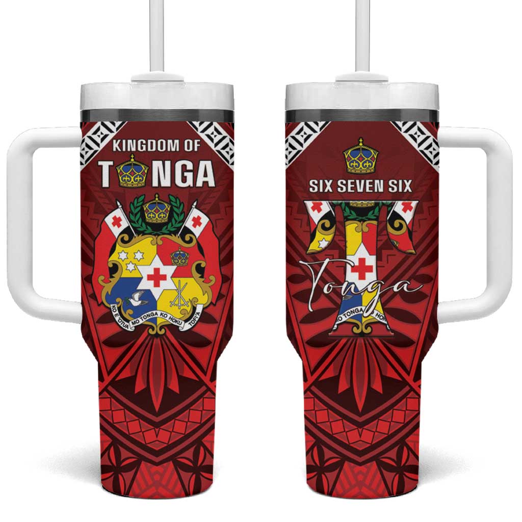 Tonga Emancipation Day Tumbler With Handle Tongan Kupesi Pattern