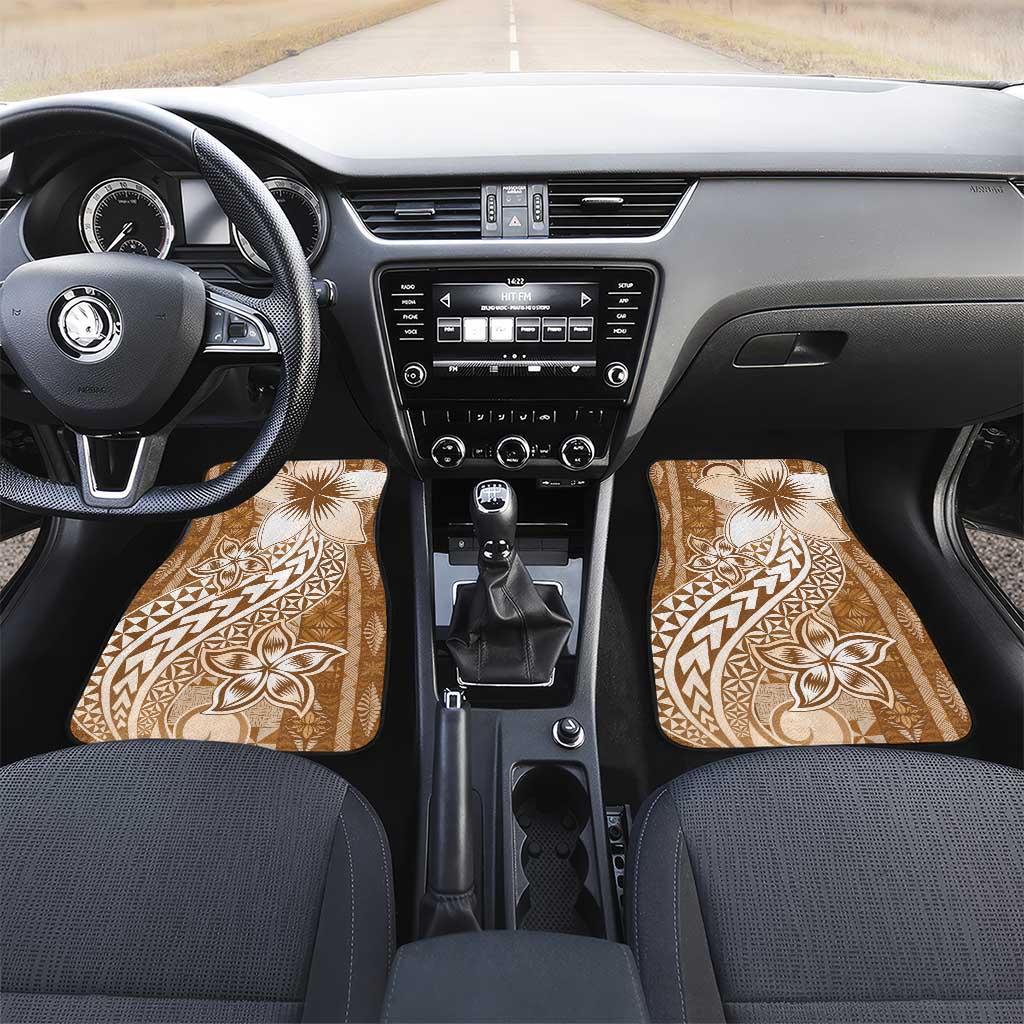 Tonga Kupesi Ngatu Car Mats Vintage Brown Plumeria