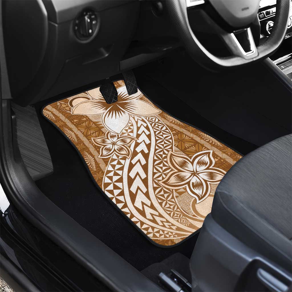 Tonga Kupesi Ngatu Car Mats Vintage Brown Plumeria