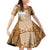 Tonga Kupesi Ngatu Family Matching Off Shoulder Short Dress and Hawaiian Shirt Vintage Brown Plumeria