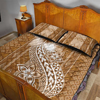 Tonga Kupesi Ngatu Quilt Bed Set Vintage Brown Plumeria