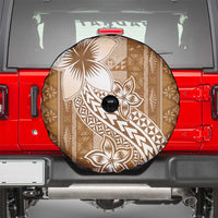 Tonga Kupesi Ngatu Spare Tire Cover Vintage Brown Plumeria