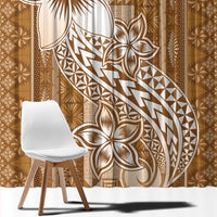Tonga Kupesi Ngatu Window Curtain Vintage Brown Plumeria