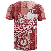 Tonga Kupesi Ngatu T Shirt Vintage Red Plumeria