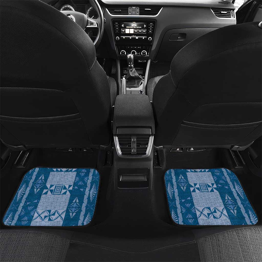 Tonga Kupesi Ngatu Car Mats Vintage Blue Plumeria