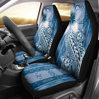 Tonga Kupesi Ngatu Car Seat Cover Vintage Blue Plumeria