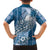 Tonga Kupesi Ngatu Family Matching Off Shoulder Maxi Dress and Hawaiian Shirt Vintage Blue Plumeria