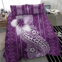 Tonga Kupesi Ngatu Bedding Set Vintage Purple Plumeria