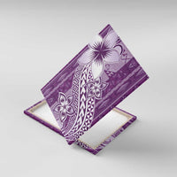 Tonga Kupesi Ngatu Canvas Wall Art Vintage Purple Plumeria