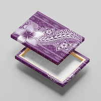 Tonga Kupesi Ngatu Canvas Wall Art Vintage Purple Plumeria