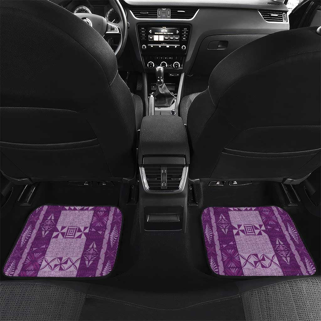 Tonga Kupesi Ngatu Car Mats Vintage Purple Plumeria