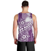 Tonga Kupesi Ngatu Men Tank Top Vintage Purple Plumeria