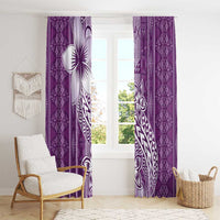 Tonga Kupesi Ngatu Window Curtain Vintage Purple Plumeria