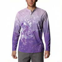 Lupus Awareness Month Button Sweatshirt Polynesian Style