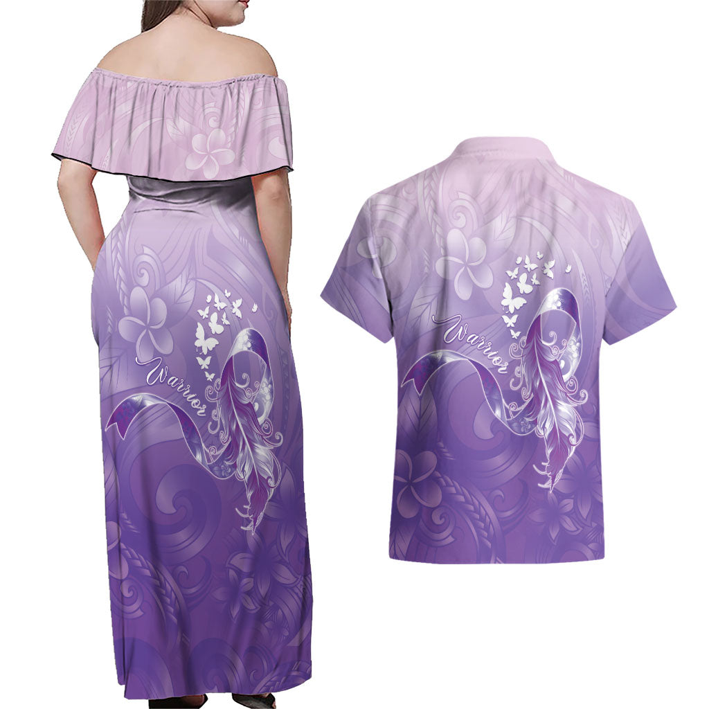 Lupus Awareness Month Couples Matching Off Shoulder Maxi Dress and Hawaiian Shirt Polynesian Style LT05 - Polynesian Pride