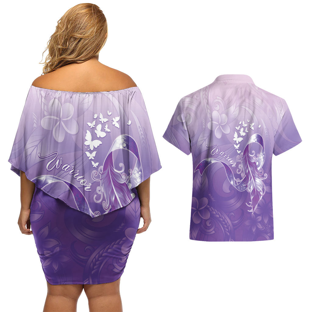 Lupus Awareness Month Couples Matching Off Shoulder Short Dress and Hawaiian Shirt Polynesian Style LT05 - Polynesian Pride