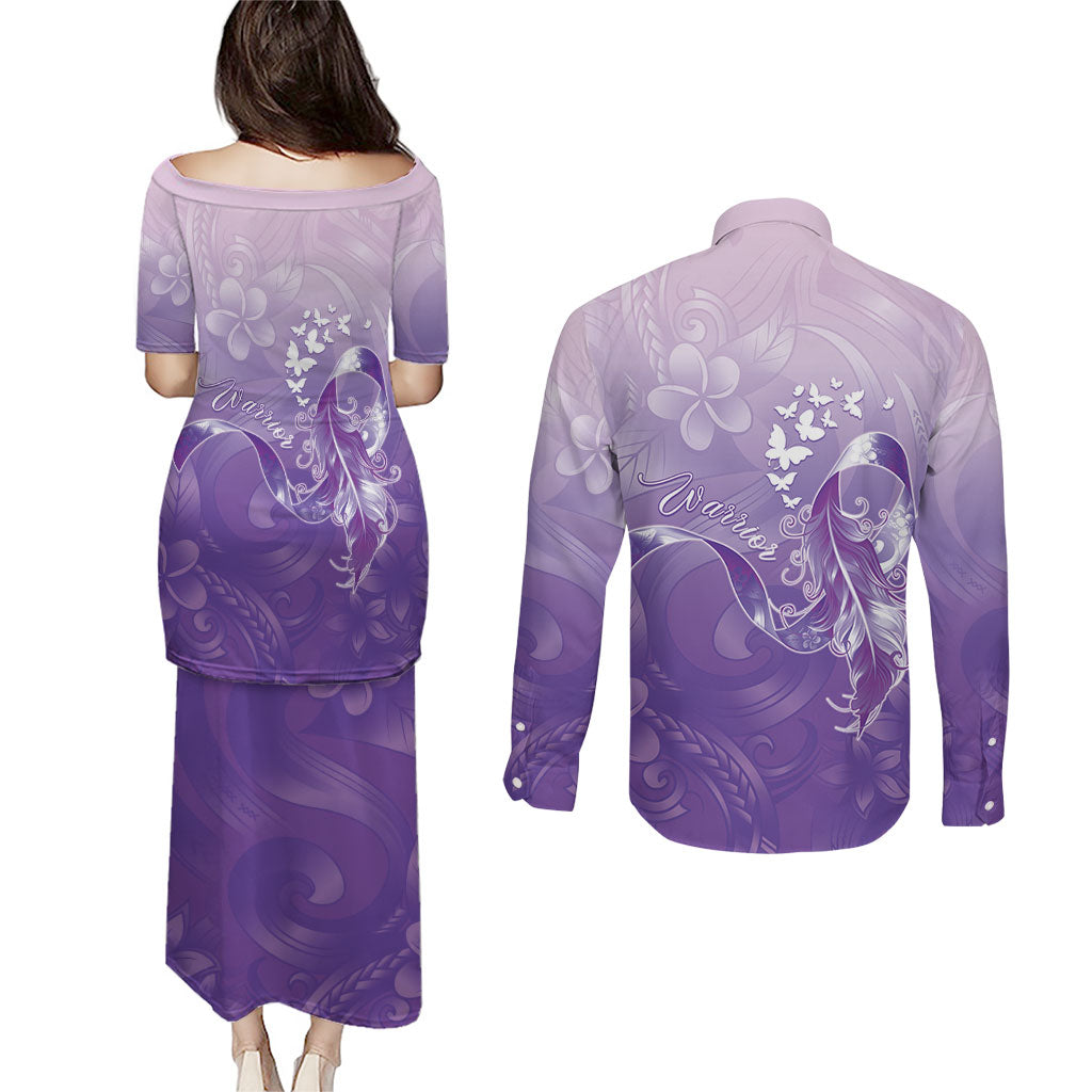 Lupus Awareness Month Couples Matching Puletasi and Long Sleeve Button Shirt Polynesian Style