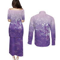 Lupus Awareness Month Couples Matching Puletasi and Long Sleeve Button Shirt Polynesian Style
