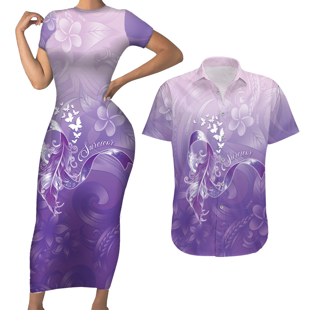 Lupus Awareness Month Couples Matching Short Sleeve Bodycon Dress and Hawaiian Shirt Polynesian Style