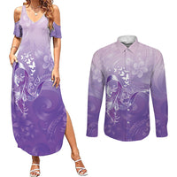 Lupus Awareness Month Couples Matching Summer Maxi Dress and Long Sleeve Button Shirt Polynesian Style