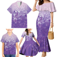 Lupus Awareness Month Family Matching Mermaid Dress and Hawaiian Shirt Polynesian Style