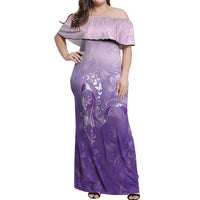 Lupus Awareness Month Off Shoulder Maxi Dress Polynesian Style