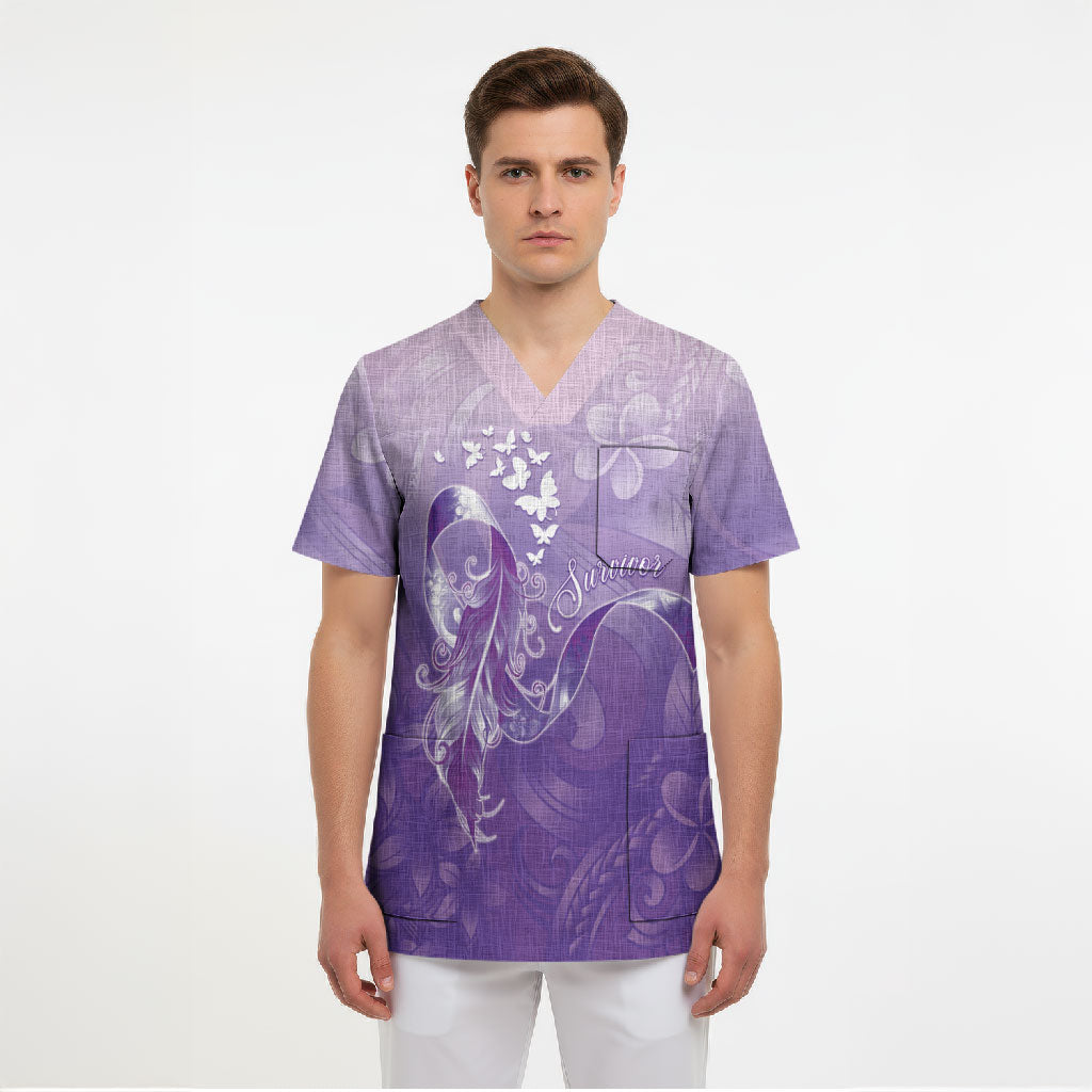 Lupus Awareness Month Scrub Top Polynesian Style