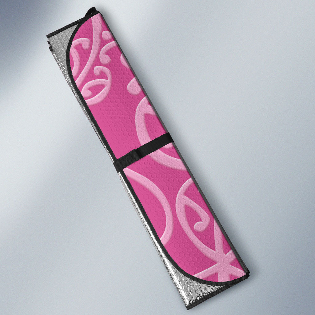 Personalised New Zealand Nurse Auto Sun Shade Maori Koru Pink Version LT05 - Polynesian Pride