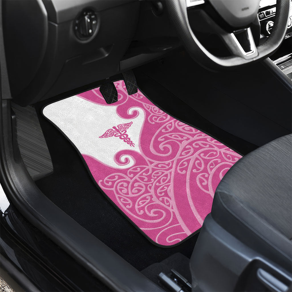 New Zealand Nurse Car Mats Maori Koru Pink Version