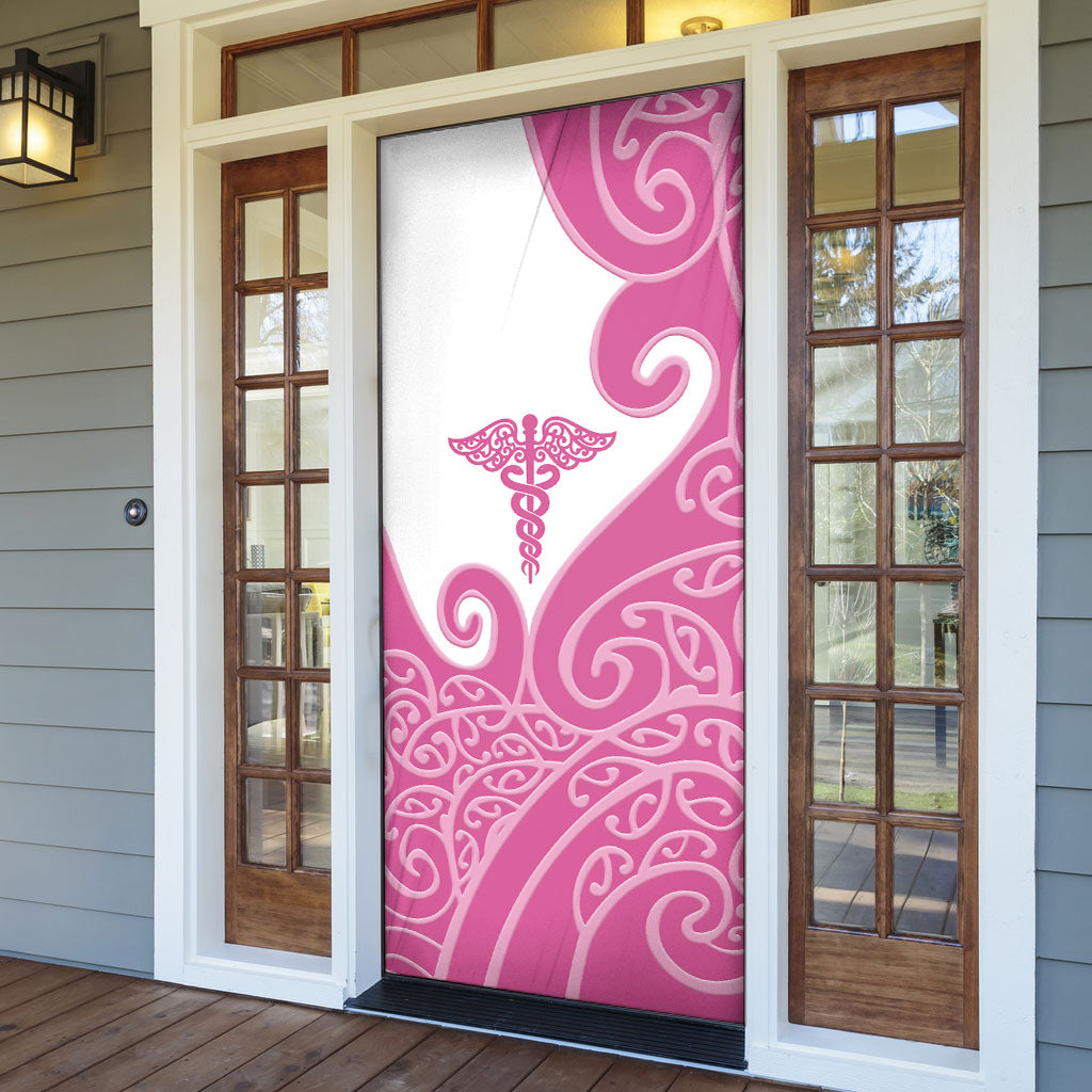 New Zealand Nurse Door Cover Maori Koru Pink Version LT05 - Polynesian Pride