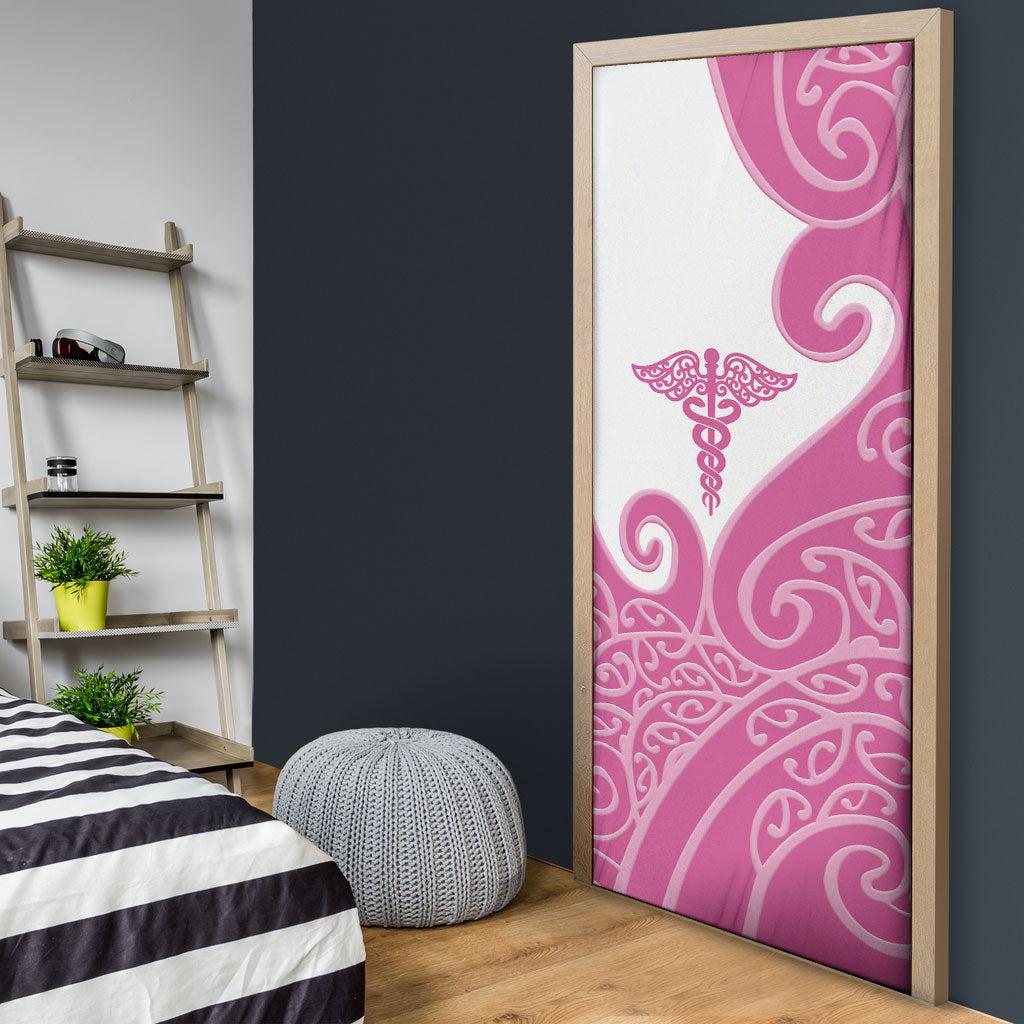 New Zealand Nurse Door Cover Maori Koru Pink Version LT05 - Polynesian Pride