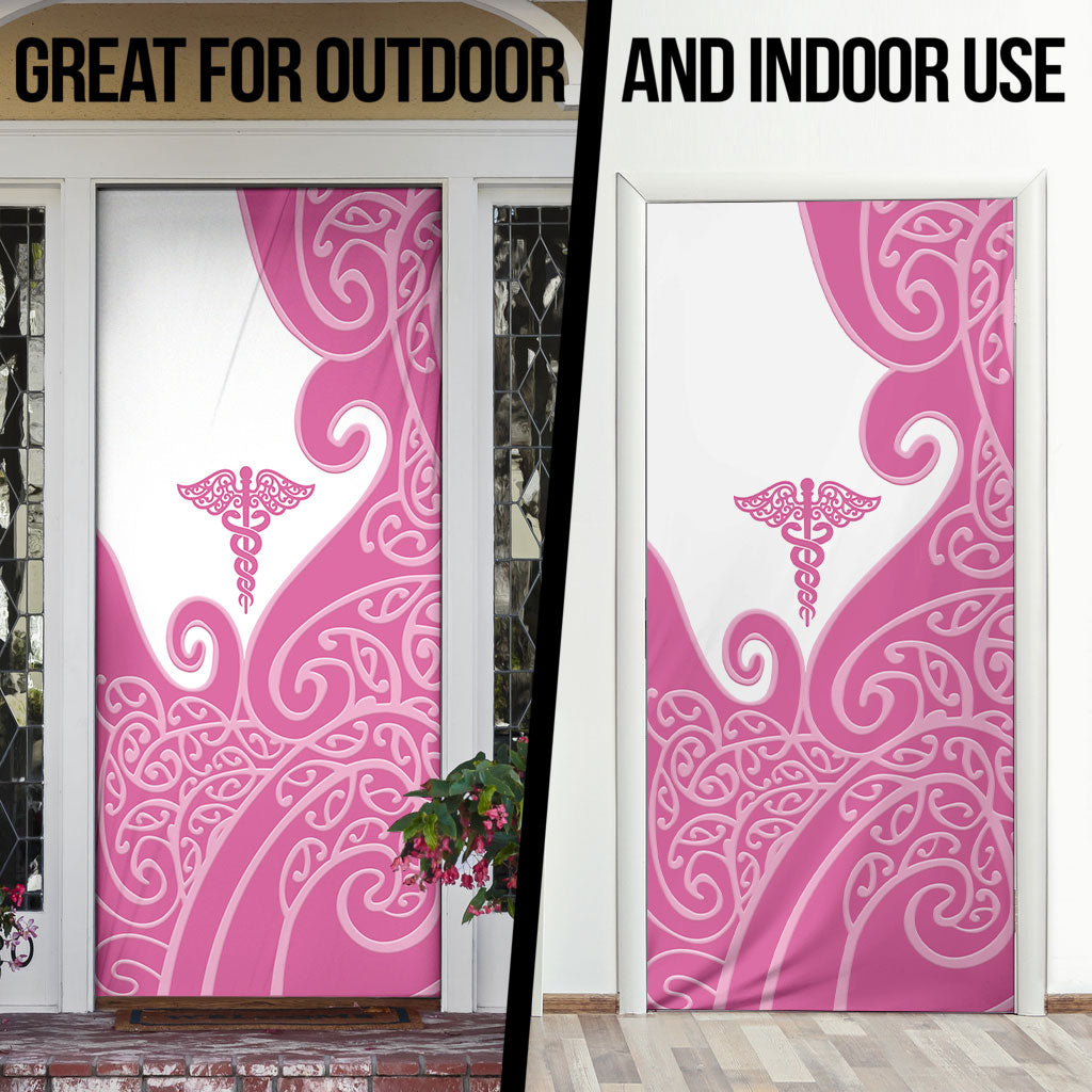New Zealand Nurse Door Cover Maori Koru Pink Version LT05 - Polynesian Pride