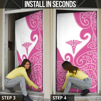 New Zealand Nurse Door Cover Maori Koru Pink Version LT05 - Polynesian Pride