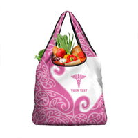Personalised New Zealand Nurse Grocery Bag Maori Koru Pink Version LT05 1-pack One Size Pink - Polynesian Pride