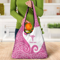 Personalised New Zealand Nurse Grocery Bag Maori Koru Pink Version LT05 - Polynesian Pride