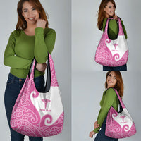 Personalised New Zealand Nurse Grocery Bag Maori Koru Pink Version LT05 - Polynesian Pride