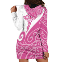 Personalised New Zealand Nurse Hoodie Dress Maori Koru Pink Version