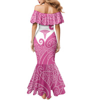 Personalised New Zealand Nurse Mermaid Dress Maori Koru Pink Version