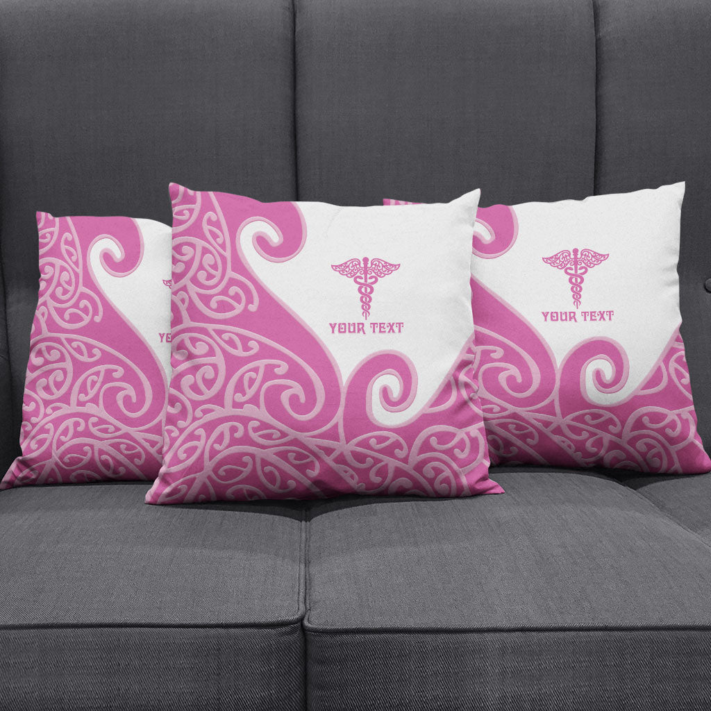 Personalised New Zealand Nurse Pillow Cover Maori Koru Pink Version LT05 - Polynesian Pride