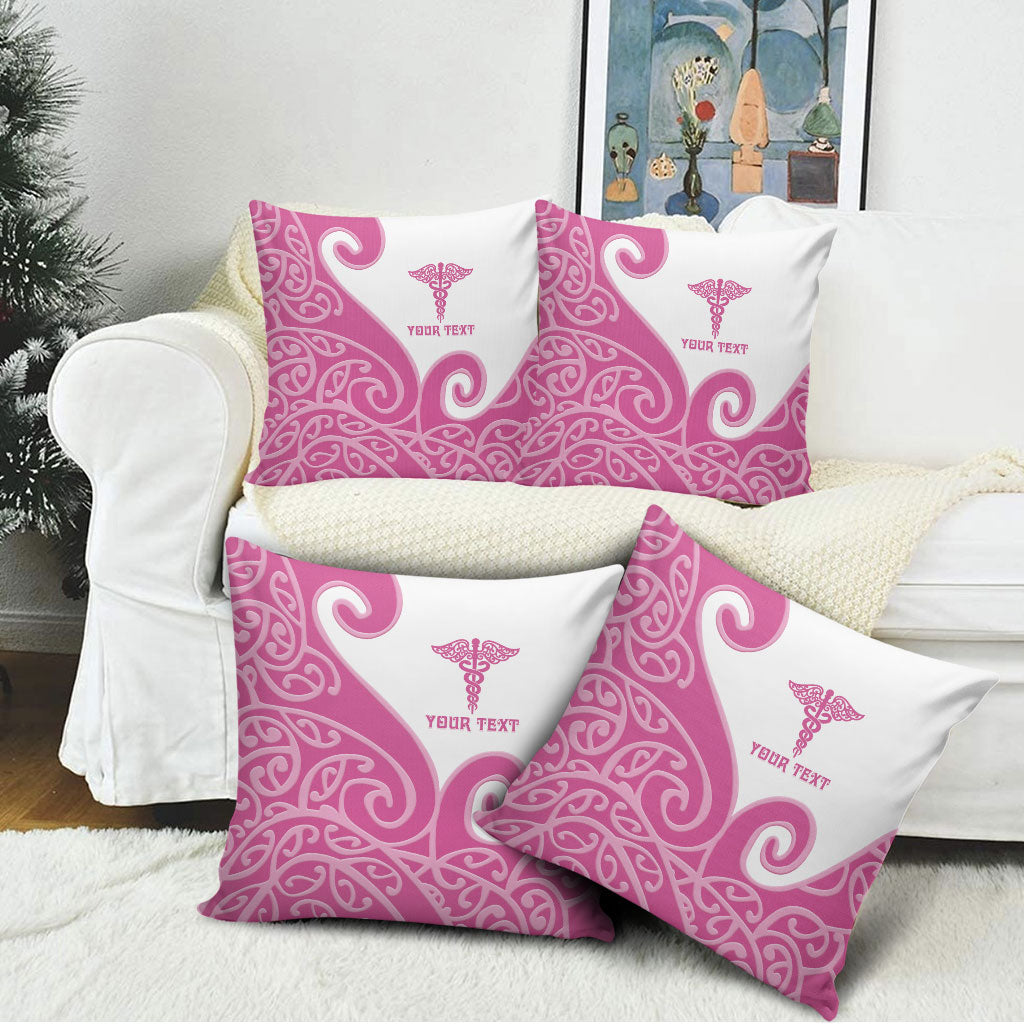 Personalised New Zealand Nurse Pillow Cover Maori Koru Pink Version LT05 - Polynesian Pride
