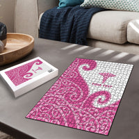 Personalised New Zealand Nurse Puzzle Maori Koru Pink Version