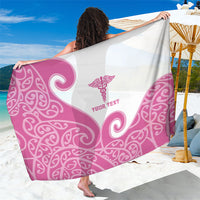 Personalised New Zealand Nurse Sarong Maori Koru Pink Version