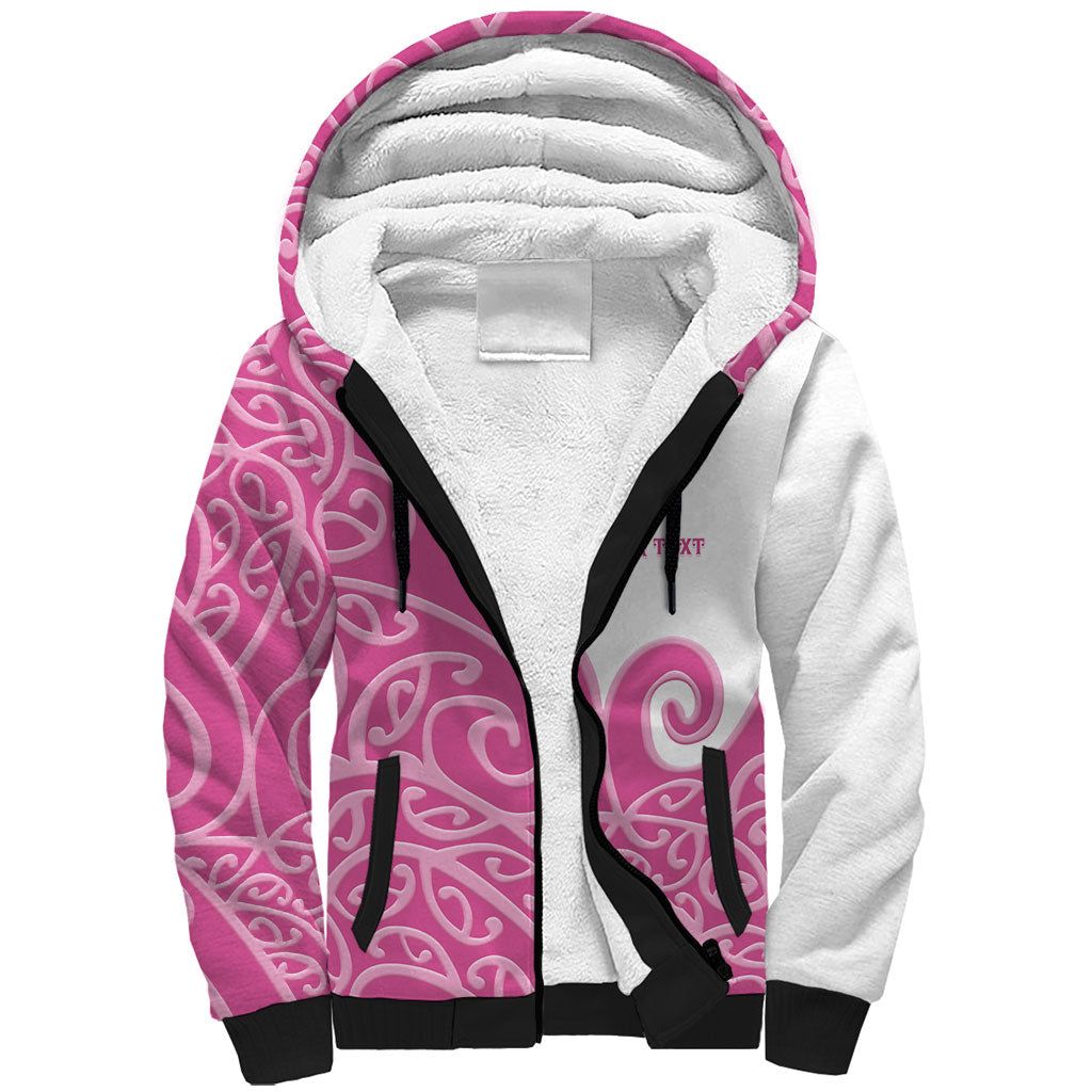Personalised New Zealand Nurse Sherpa Hoodie Maori Koru Pink Version LT05 Unisex Pink - Polynesian Pride