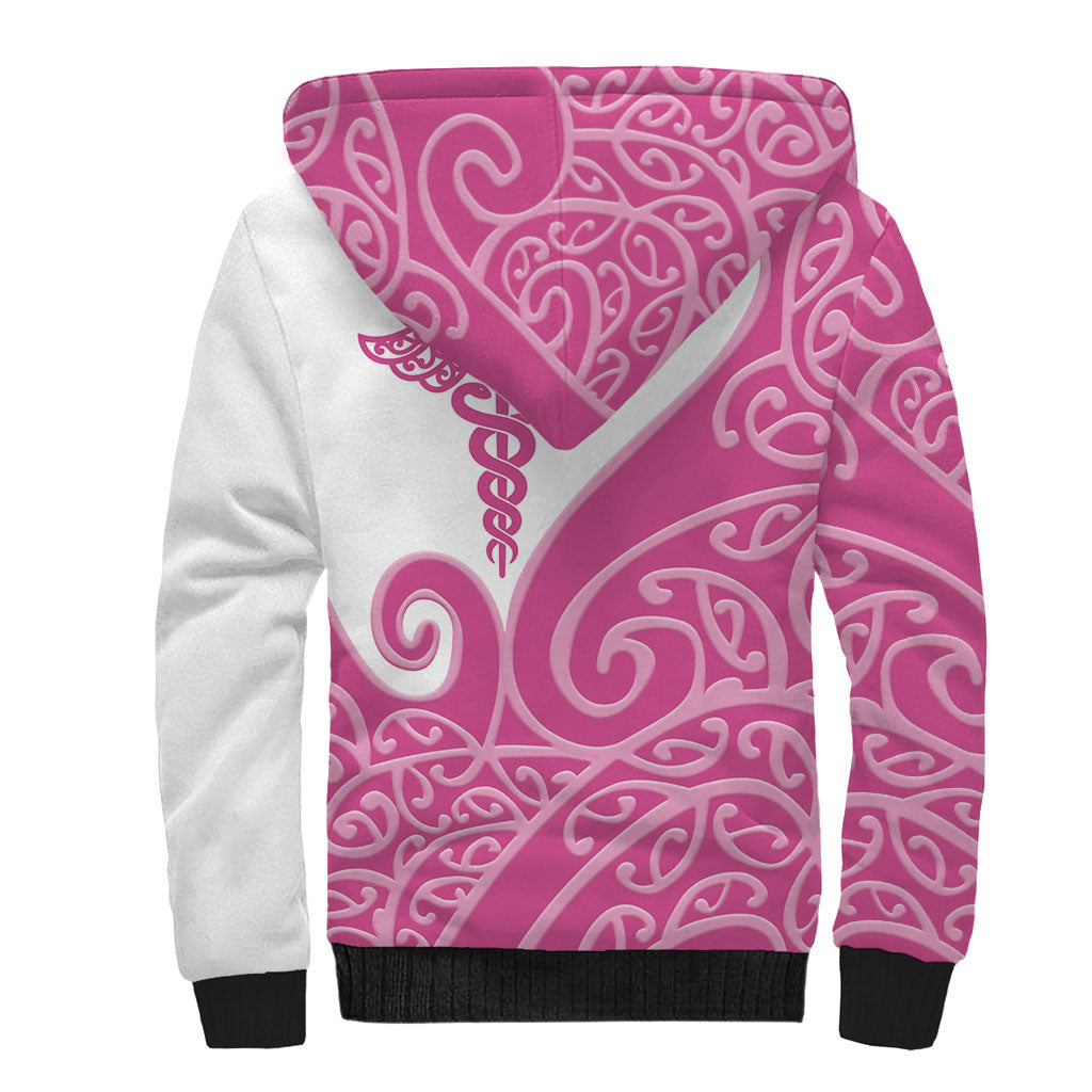Personalised New Zealand Nurse Sherpa Hoodie Maori Koru Pink Version LT05 - Polynesian Pride