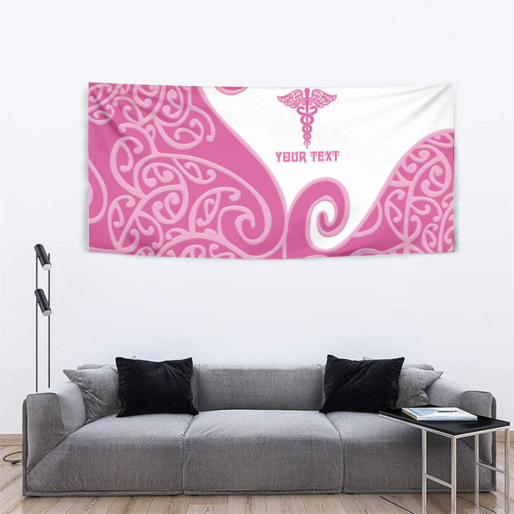 Personalised New Zealand Nurse Tapestry Maori Koru Pink Version